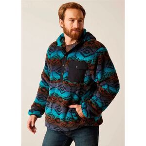 Ariat Men's Polar Bear Fleece Hoodie Enamel Blue Serape Small